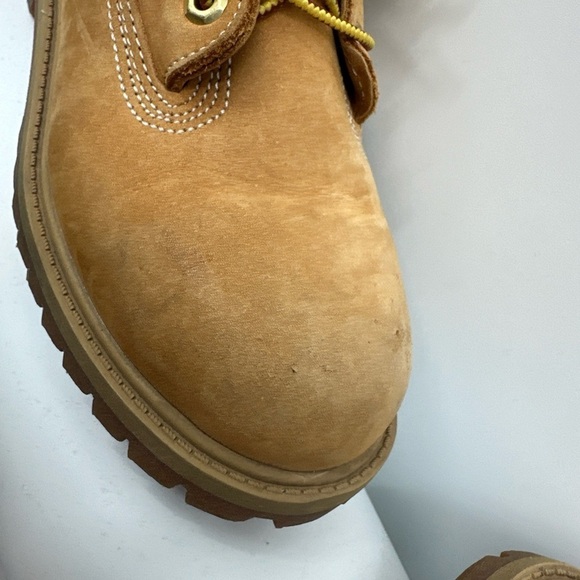 Timberland Premium Waterproof Boots Wheat Nubuck Size 3 Youth - Picture 3 of 5